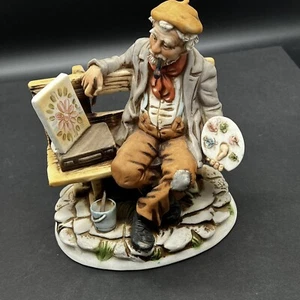 Enesco Old Man Artist Painting Statue Made in Mexico E5333 6" L x 7" H - Picture 1 of 11