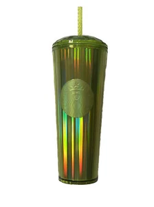 Starbucks Lime Green Kaleidoscope Venti Cold Cup Tumbler 24oz Dome Lid Straw - Picture 1 of 12