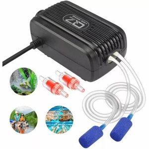 Silent Aquarium Oxygen Pump Air Pump Fish Tank One/Twin Outlet Valve Accessories - Picture 1 of 13