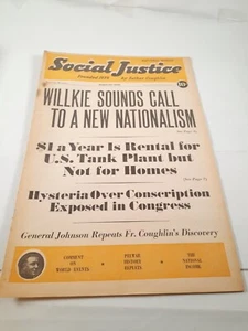 Social Justice Father Coughlin Magazine Weekly August 26 1940 - Picture 1 of 7