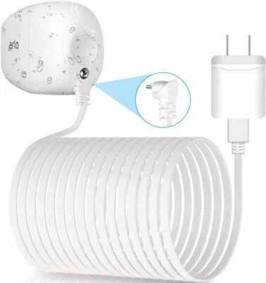 Right Angled Micro USB Power Cable with QC 3.0 Charger Brick for Arlo Pro,Arlo 2 - Image 1 of 4