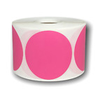 Pink Direct Thermal Labels | Zebra, Rollo & Munbyn Compt. | 1.5" Round | 1 Roll