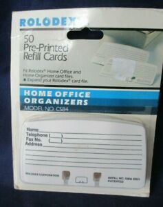 Rolodex Pre Printed Address Refill Cards CS84 NIP Pack of 50