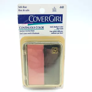 Vintage Cover Girl Continuous Color Blush Moisture Enriched Satin Rose 440 - Picture 1 of 2