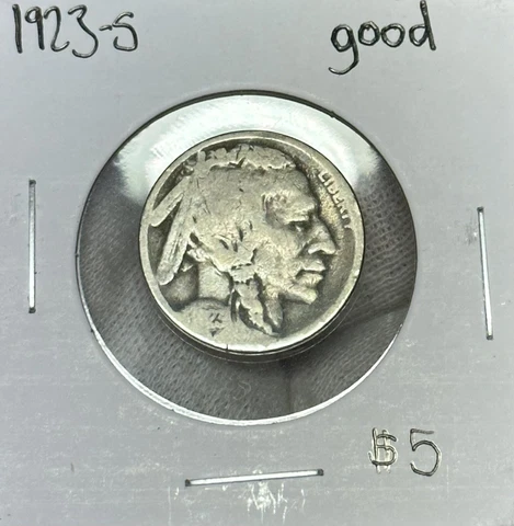 1923-S Buffalo Nickel Good Holder Filler Cover