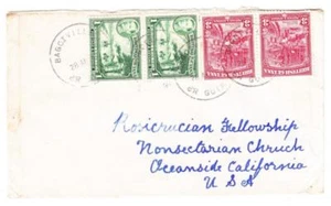 British Guiana SG#308a(pair)#290(pair)-BAGOTVILLE PO 28/AP/52(faint)-commercial - Picture 1 of 2