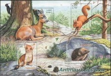 France 2001 Animals/Wildlife/Nature/Hedgehog/Red Squirrel/Deer 4v m/s (n46251c)