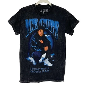 Camiseta con licencia oficial Ice Cube Today Was A Good Day negra lavado ácido pequeña - Imagen 1 de 6
