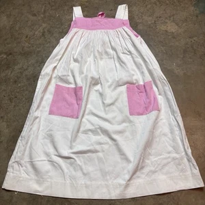 Hannah Kate Girls 5 Sleeveless Dress White with pink gingham Trim Sunday Dress - Picture 1 of 4