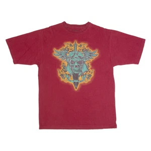AVIREX Rhinestones Mens T-Shirt Red XL - Picture 1 of 6