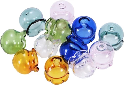 Paquete de 12 cuentas de medusa de vidrio, tapas de cuentas de campana de viento de vidrio de 17x16 mm, campanas de viento Be Foto 1 de 4