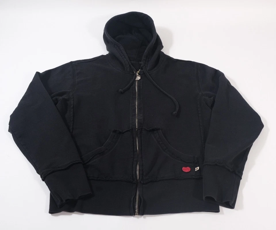 Sudadera con capucha Y2K Twisted Heart For Wynn con cremallera corta estrás talla M Foto 1 de 4