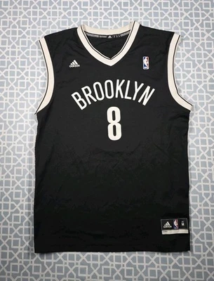 Camiseta deportiva de baloncesto Adidas #8 Deron Williams Brooklyn Nets para hombre mediana negra blanca Foto 1 de 4