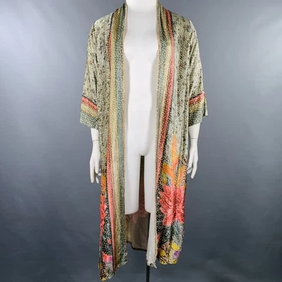 Abrigo Abierto Floral De Viscosa Verde Salvia Talla Única BLANK LONDON - Imagen 1 de 4