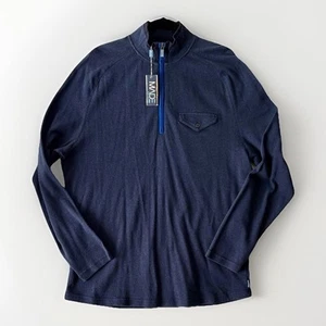 NWT MADE Cam Newton Men’s XL  100% Cotton 1/2 Zip Pullover Shirt Navy Blue - Picture 1 of 11