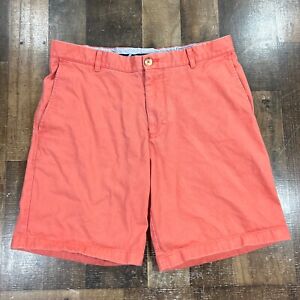 Southern Tide Mens Shorts 34 Orange Pima Cotton Blend Flat Front Chino Bottoms