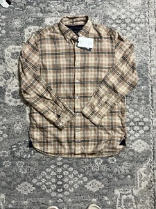 Tommy Hilfiger Men’s Long Sleeve Button Up Brown Size L NWT - Picture 1 of 3