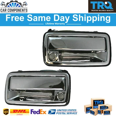Juego de manijas de puerta exteriores delanteras cromadas TRQ S-10 para Chevy GMC 1994-2005 Foto 1 de 4