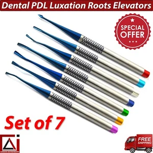 Dental PDL Luxating Elevators Implant Proximators Surgery Instruments Set of 7 - Picture 1 of 5