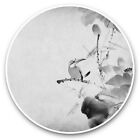 2 x Vinyl Stickers 30cm (bw) - Kingfisher Bird Lotus Flower Art  #43102
