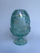 FENTON GLASS Mint Green OPALESCENT LILY OF THE VALLEY FAIRY LAMP 