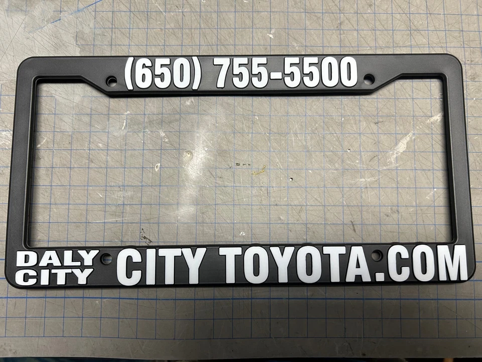 Daly City San Francisco Toyota Dealership License Plate Frame. Plastic. - Image 1 of 1