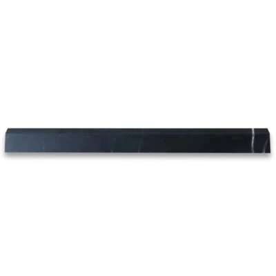 N19H Nero Marquina Black Marble Beveled Pencil Edging Trim Molding Honed - Image 1 of 4