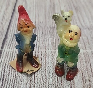 Juego de 2 gnomos vintage decoración artesanía 2" - Imagen 1 de 6