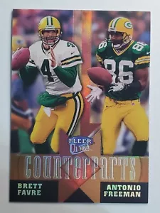 1999 Ultra Counterparts #5 Brett Favre/Antonio Freeman ~ Green Bay Packers - Picture 1 of 2