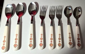 Vintage MCM Corelle Coordinates Sand Art Pattern Silverware Flatware Lot of 8 - Picture 1 of 4