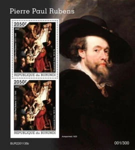 Burundi - 2022 Künstler Peter Paul Rubens - 2 Briefmarken Souvenirblatt - BUR2201135b - Bild 1 von 1