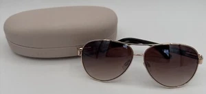 Tahari Gold Metal Aviator W Brown Lens Sunglasses TH1121-R TH527 GLD☆☆ - Picture 1 of 13
