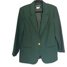 SAG HARBOR FINE WOOL ONE BUTTON GREEN BLAZER SIZE 14 Gently Used
