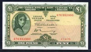 IRELAND, P-64c, ONE POUND, 21-4-1975, UNC - Picture 1 of 2