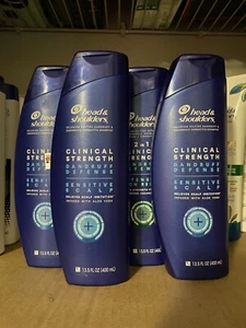 4 Pack Head & Shoulders Clinical Dandruff Defense Sensitive Scalp Shampoo 13.5Oz - Picture 1 of 2