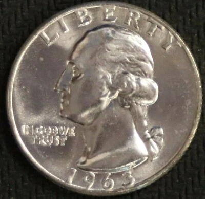 1963-D Washington Quarter - CH BU - Stock Photo - #31221 - FREE SHIPPING - Image 1 of 2