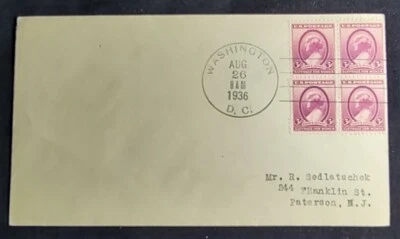 Sc #784 – 1936 3c Susan B. Anthony Block of 4 FDC Aug 26 1936 Suffrage For Women - Image 1 of 3