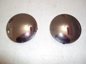 2 Vintage NOS Simplicity Chrome Baby Half moon hub caps, 3 7/8", Wonder Boy - Picture 1 of 2