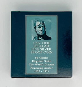 1997 Australia Sir Charles Kingsford Smith One Dollar ($1) Silver Proof Coin - Picture 1 of 7