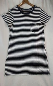 Time and Tru Women Size M(8-10) Black White Short Sleeve Shirt Dress/Knee Length - Picture 1 of 9
