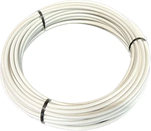 WHITE Vinyl Coated Cable Wire Rope, 1/8"- 3/16", 7x7, 50 ft coil - Picture 1 of 1