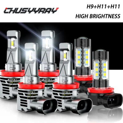 Kit combo de lâmpadas de neblina para faróis Nissan Pathfinder 2017-2020 6000K 6 peças - Imagem 1 de 4