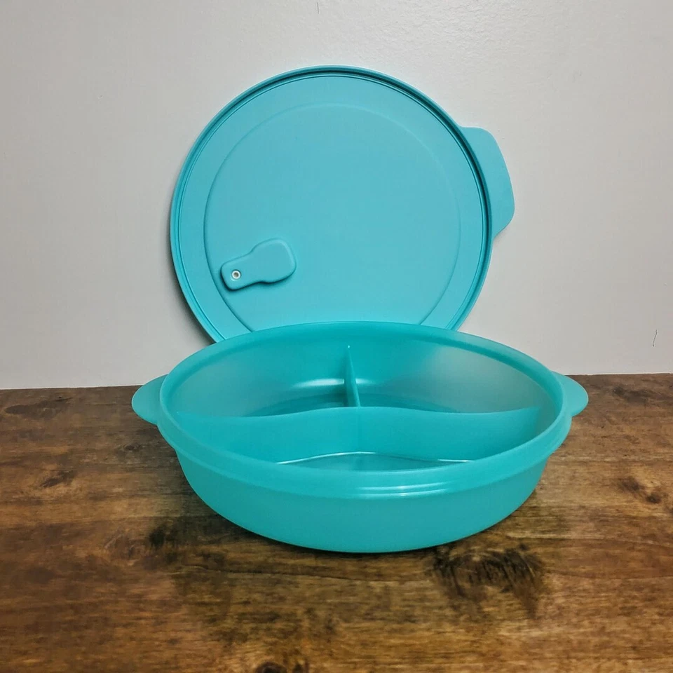 LUNCH BOX CRYSTALWAVE TUPPERWARE 3 COMPARTIMENTS RECHAUFFER MICRO ONDE - Photo 1/1