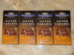 Ghirardelli Intense Dark Salted Caramel Chocolate 3.5 oz Each - 4pks - New - Picture 1 of 2