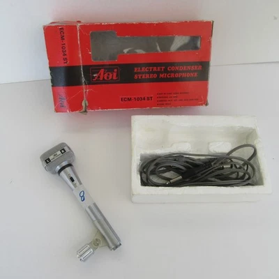 vintage Aoi Electret Condenser Stereo Microphone  ECM-1034 ST  in /mit OVP - Bild 1 von 4