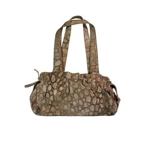 Vintage Cromia Tasche echt Y2k Krokoprägung Leder beige Schultertasche - Bild 1 von 10