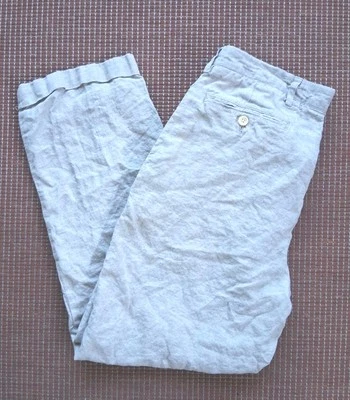 Pantalones de lino Nautica Rigger para hombre 34X30 (33x27) ajuste clásico plisado beige caqui  Foto 1 de 4