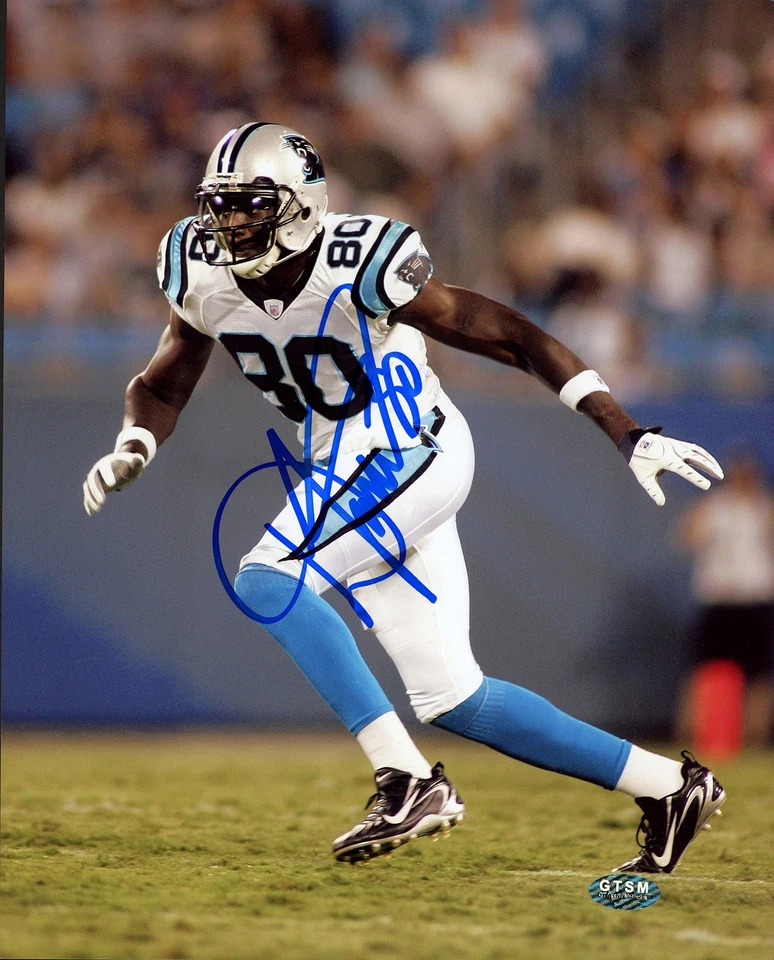 Lote de 105 fotos firmadas por Dwayne Jarrett de 8x10 Carolina Panthers DJ Holo Foto 1 de 1