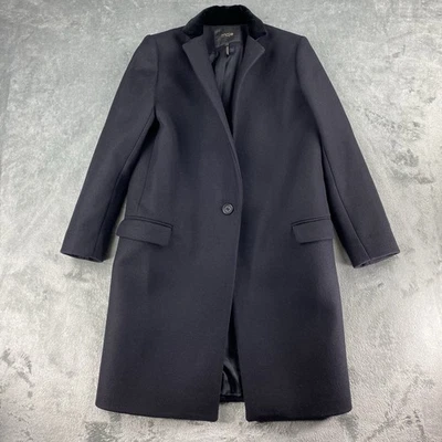 Abrigo Maje Mujer Talla S (36) Azul Marino Negro Mezcla Lana Gus Terciopelo Un Botón Elegante Foto 1 de 4