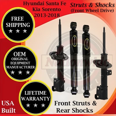 Amortiguadores delanteros y traseros Monroe OEM para Kia Sorento Hyundai Santa Fe 2013-2018 Foto 1 de 4
